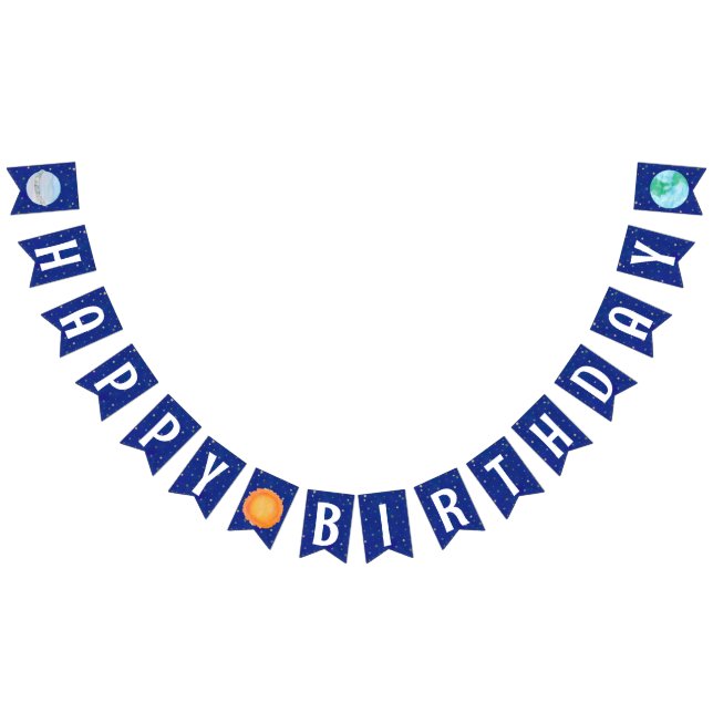 Happy Birthday Sun And Planets Bunting Flags (All)