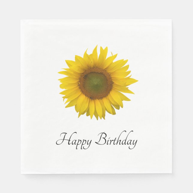 Happy Birthday Sunflower   Napkin (Front)