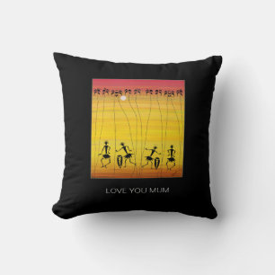 Happy Birthday Sunset Celebration Dancers Throw Pillow