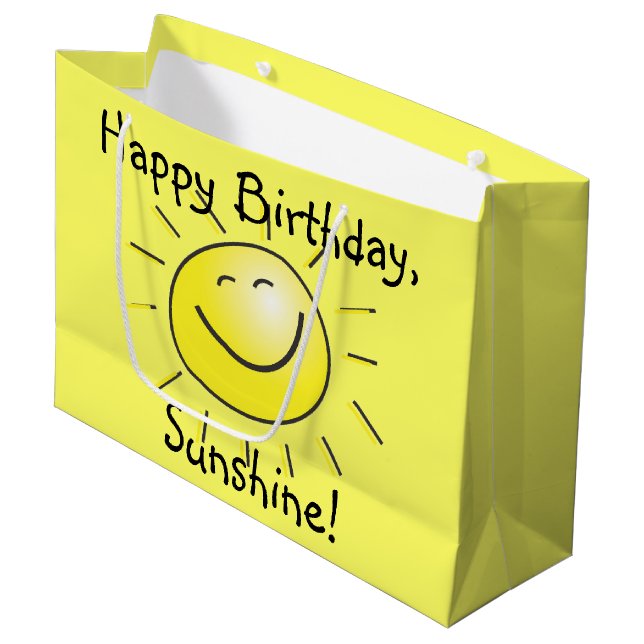 Happy Birthday, Sunshine! Large Gift Bag (Front Angled)