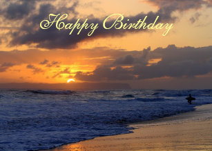 Beach At Sunset Birthday Cards Zazzle Ca