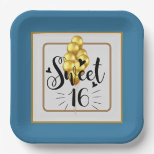 Happy Birthday Sweet 16 Paper Plates
