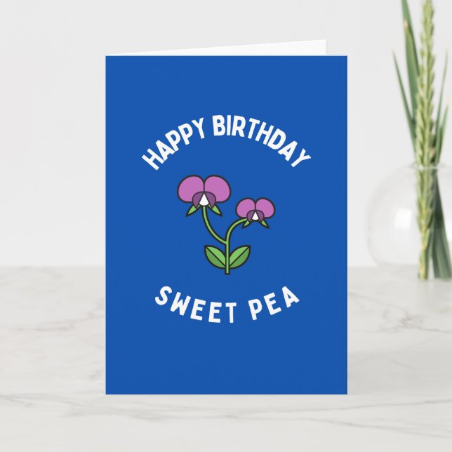Happy Birthday Sweet Pea Card (Front)