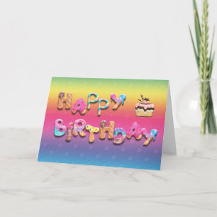 Happy Birthday Sweet Treats Custom Interior Text Card