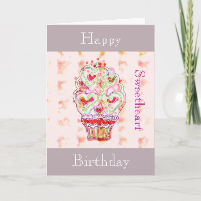 Happy birthday sweetheart - greeting card (Front)