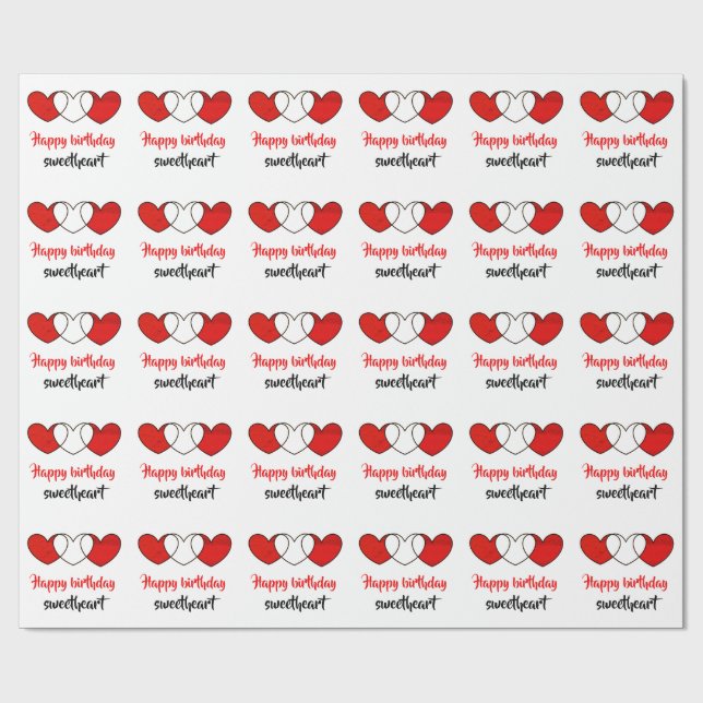 happy birthday sweetheart wrapping paper (Flat)