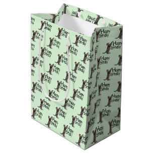 Happy Birthday Tabby Cat fun Medium Gift Bag
