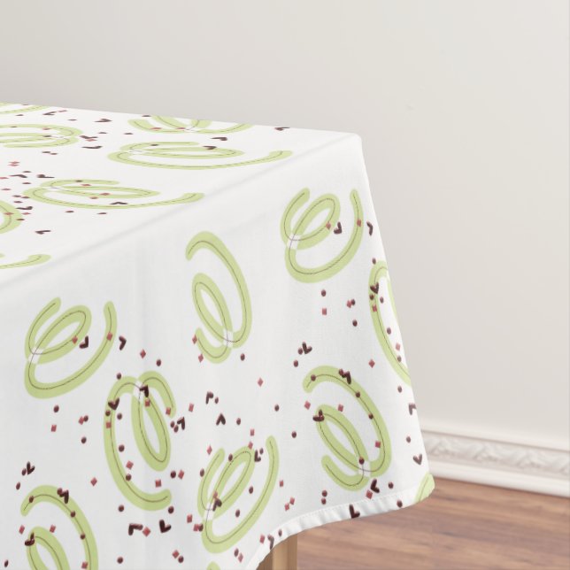 Happy Birthday Tablecloth Green Confetti  (In Situ)