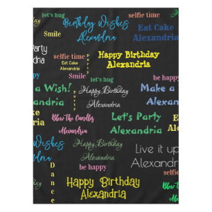 Happy Birthday Tablecloth Personalized Name