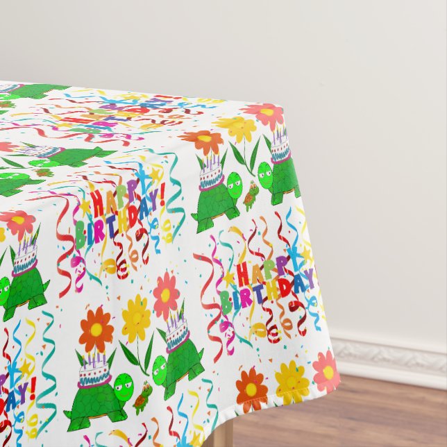 Happy Birthday Tablecloth Turtles (In Situ)