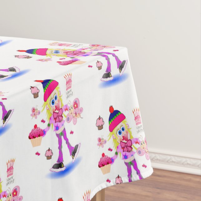 Happy Birthday Tablecloth Wacky Girl (In Situ)