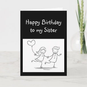 Happy Birthday Talking to Sister Therapy Humour Card