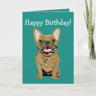 Happy birthday - Tan French Bulldog Card