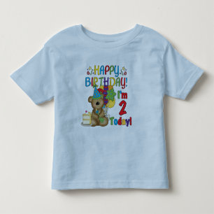 Happy Birthday Teddy Bear 2nd Birthday Toddler T-shirt