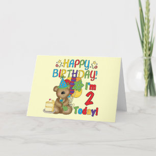 Happy Birthday Teddy Bear 2nd Tshirts and Gifts Card