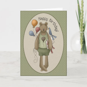 Happy Birthday Teddy Bear Greeting Card
