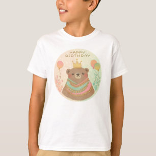 Happy Birthday Teddy Bear Illustration T-Shirt