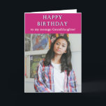 Happy Birthday teenage granddaughter photo card<br><div class="desc">Happy Birthday teenage granddaughter photo card Happy Birthday card, photo fills the front of the card, Happy Birthday written on front. Do you have a lovely photograph of the birthday teenage granddaughter? Put your photograph on the birthday card to make it a personalized memento card. Customize and personalize as you...</div>