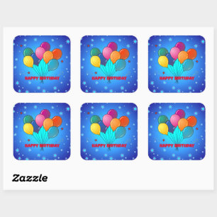Happy Birthday TEMPLATE Square Sticker