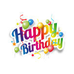 Happy Birthday Text  Classic Round Sticker<br><div class="desc">Colourful Happy Birthday Greeting Designer Letters,  Multicolored Balloons,  looks great on mail and gift packages.</div>