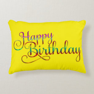 HAPPY BIRTHDAY - text design + your own ideas Accent Pillow