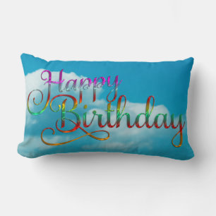 HAPPY BIRTHDAY - text design + your own ideas Lumbar Pillow