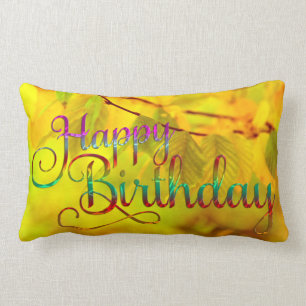 HAPPY BIRTHDAY - text design + your own ideas Lumbar Pillow