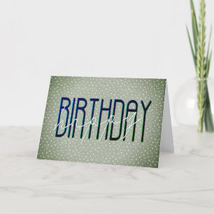 Happy Birthday Text on Polka Dots Card