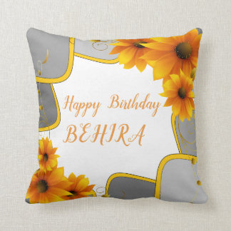 Happy birthday The sunflowers Throw Pillow
