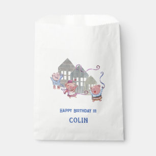 Happy Birthday Three Little Pigs Party Personalize Favour Bag
