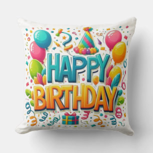 Happy Birthday Throw Pillow