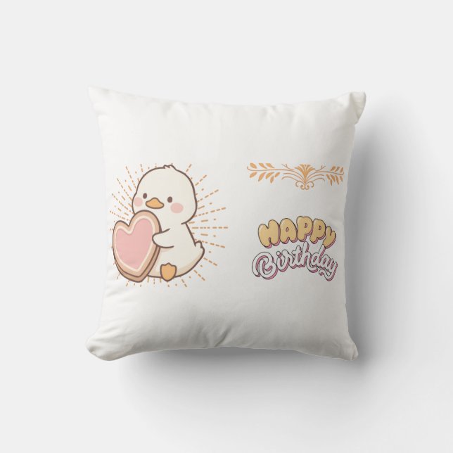 HAPPY BIRTHDAY  THROW PILLOW (Front)