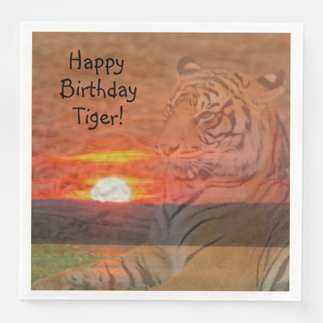 Happy Birthday Tiger Napkin (Front)
