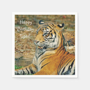 Happy Birthday Tiger Napkin