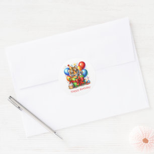 Happy Birthday Tiger Stickers