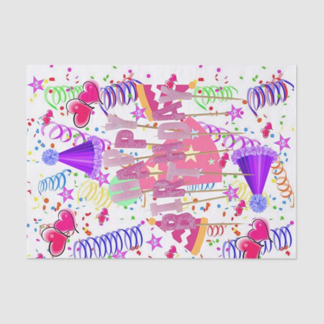 Happy Birthday Tissue Paper (Front)