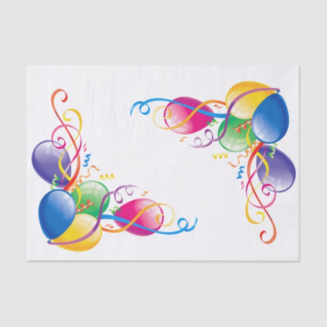 Happy Birthday Tissue Paper Balloons (Front)