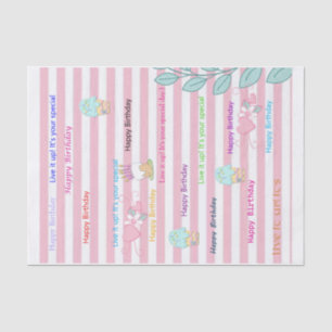 Happy Birthday Tissue Paper Celebrate Pink 