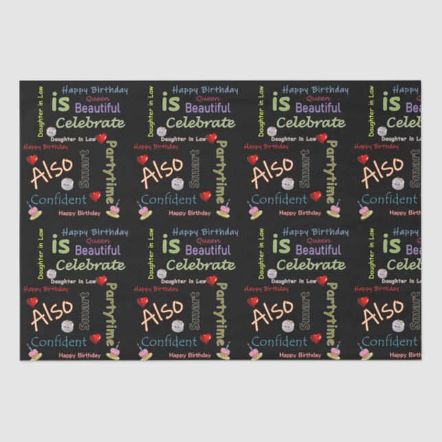 Happy Birthday Tissue Paper Daughter in Law (Front)