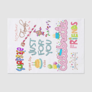 Happy Birthday Tissue Paper Friends FamilySurprise