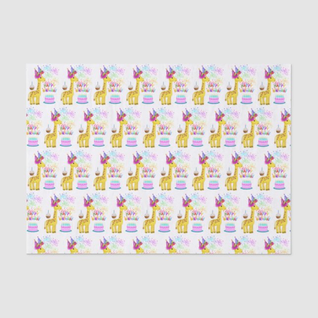 Happy Birthday Tissue Paper Giraffe (Front)