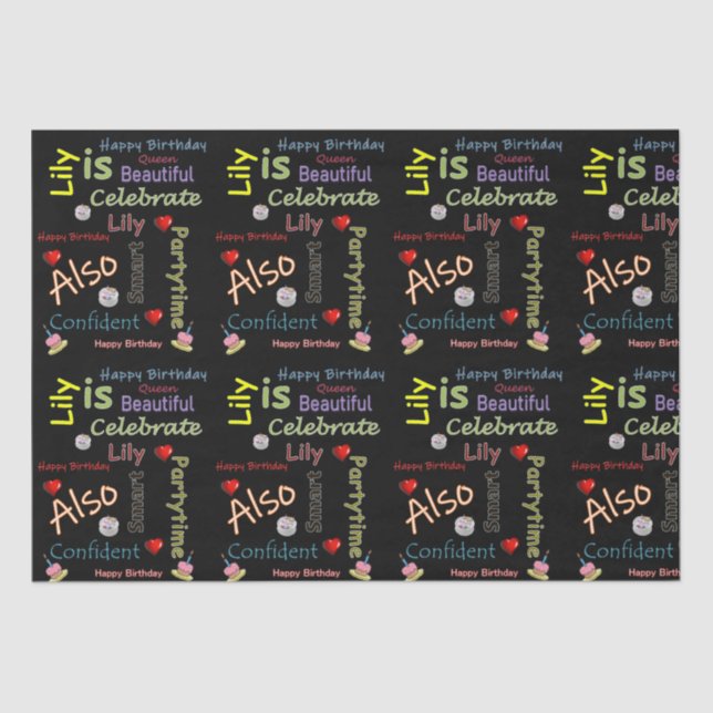 Happy Birthday Tissue Paper Lily (Front)