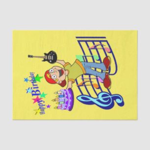 Happy Birthday Tissue Paper Music Guitar