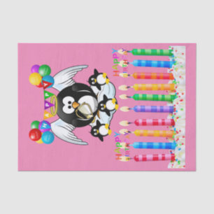 Happy Birthday Tissue Paper Penguin