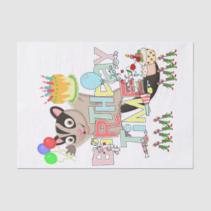 Happy Birthday Tissue Paper Possum Cake 