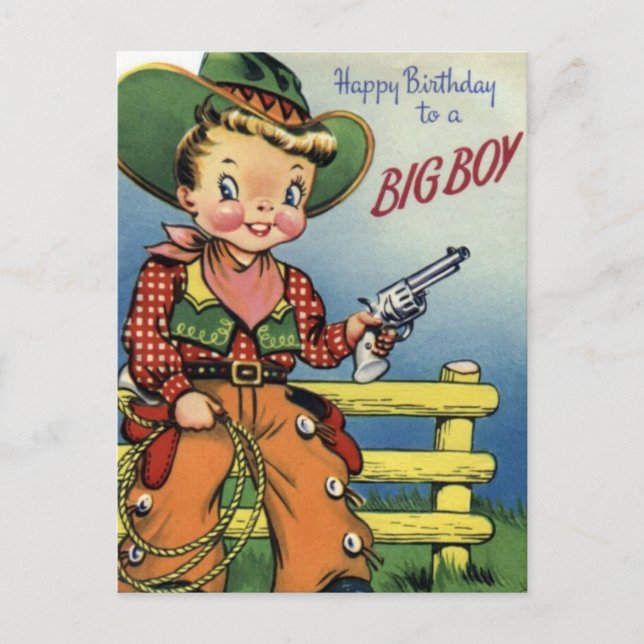 Happy Birthday To a Big Boy Postcard (Front)
