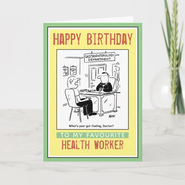 Happy Birthday to a Health Worker Card (Front)