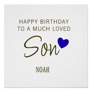 Happy Birthday to a Much Loved Son – Personalized Poster