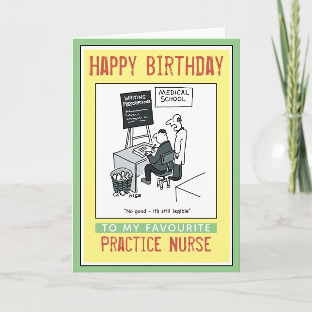 Happy Birthday to a Practice Nurse Card (Front)