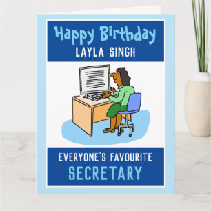 Happy Birthday to a Secretary Asian Card
